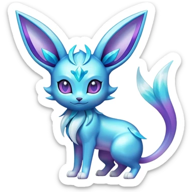 Shiny colorful Glaceon Espeon Pokémon sticker