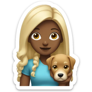 Girl with blonde hair holding Stanley  sticker