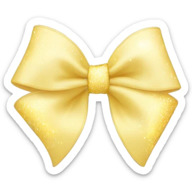Pastel yellow bow with sparkles sticker