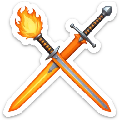 sword on fire sticker