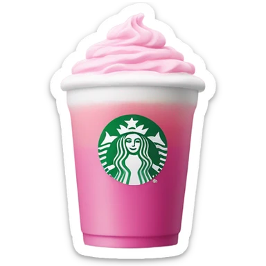starbucks cup pink drink with cold foam sticker