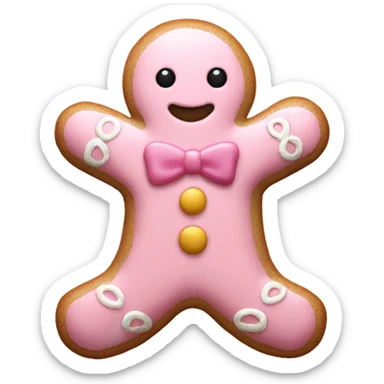 Light pink  gingerbread man sticker