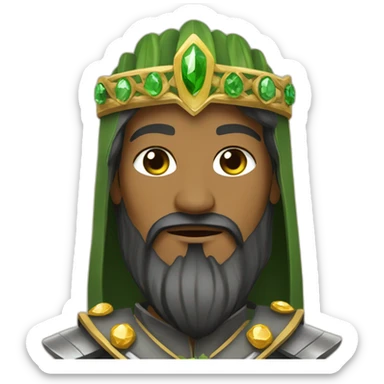 Saladin with gems and green salad in his hands sticker