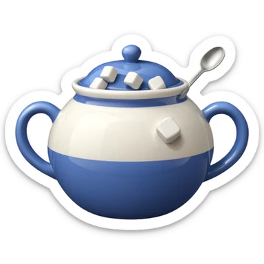 sugar bowl with sugar cubes sticker