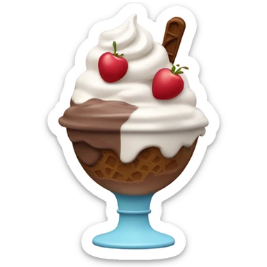 Neapolitan ice cream sundae sticker