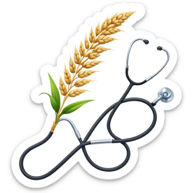 a single emoji combining a wheat stalk and a medical stethoscope sticker