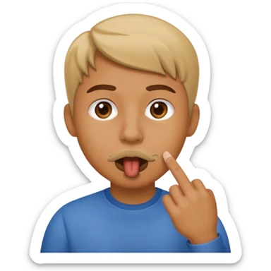 Carita con el dedo en la boca  sticker