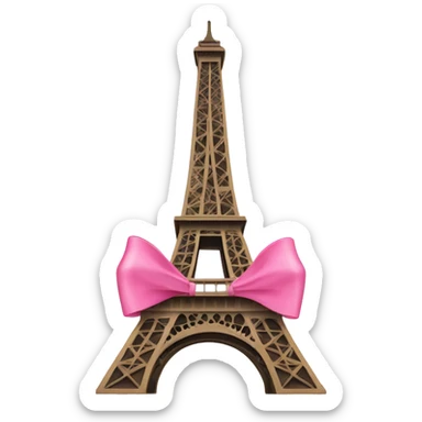 Eiffel Tower with a pink bow on it  sticker