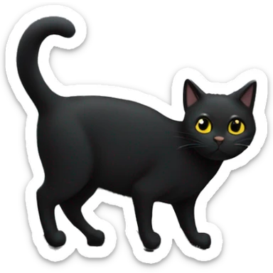 A black cat standing in a fence in front of the moon sticker