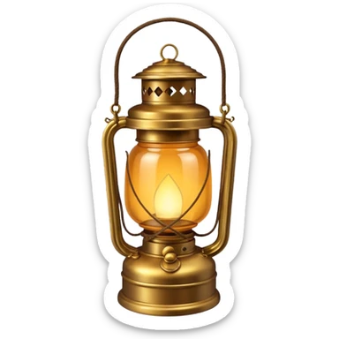 Lantern

New look:

Brass or iron base (#695C48) instead of pure gold.

Light glow: soft amber (#FFD88A) with slight haze effect.

Replace glass reflection with matte finish.

Optional rope handle wrapping. sticker