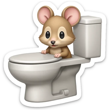Una ratita sentada en el wc sticker
