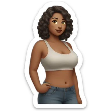 Curvy woman thicc Caucasian sticker