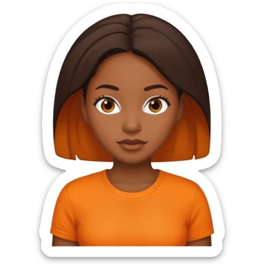 black woman with orange shirt sticker