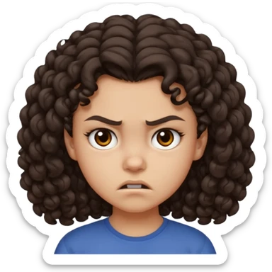 11 years old curly dark brown hair hate the world sticker