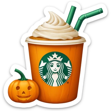 Starbucks coffee with logo pumpkin  sticker