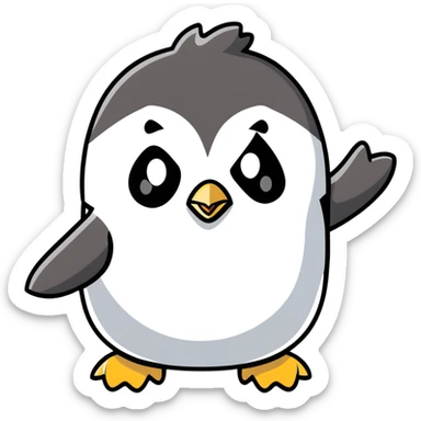 penguin giving thumbs down sticker