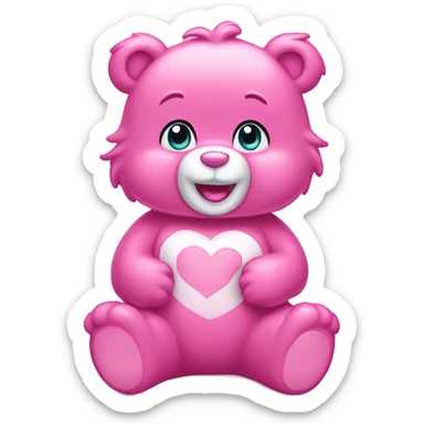 Pink care bear sticker