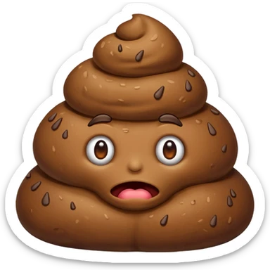 Poop with a frown  sticker
