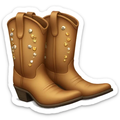 Light brown cowboy boots with jems sticker