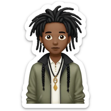 Steve Lacy with black dreads and stylish outfit sticker