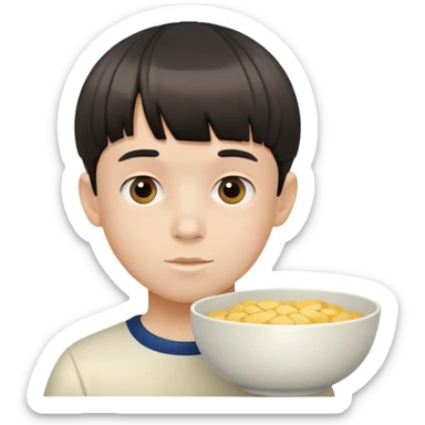 boy with bowl haircut sticker
