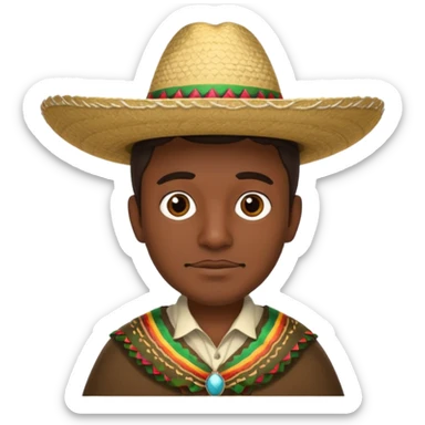Mexican man wearing a university of Texas sombrero sticker