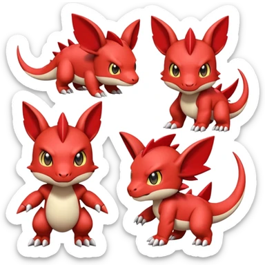 Cute Baby Chibi Digimon-Guilmon-Tyrunt-hybrid (full body) sticker