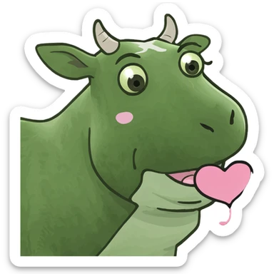 Cow blowing a kiss sticker