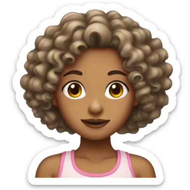 A mixed girl with curly hair sticker