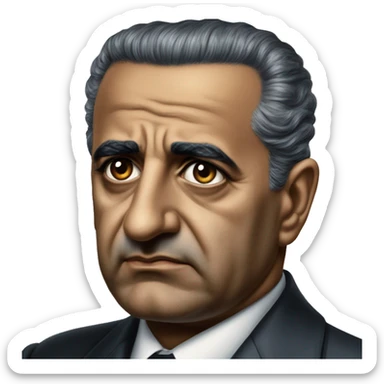 Gamal Abdel Nasser photorealistic sad sticker