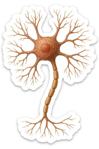 neurone umano anatomico realistico, iperrealistico 4k sticker