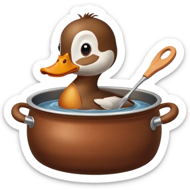 A duck inside of a pot sticker