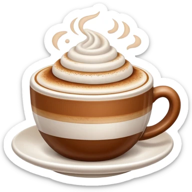 Cappuccino in big white cup without a face on it sticker