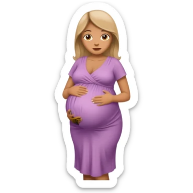 very heavily pregnant overdue lady sticker