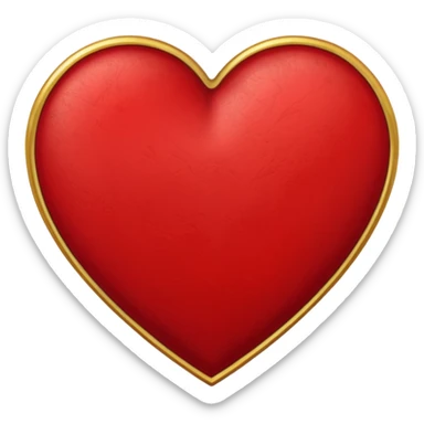 heart with a velvet gold border sticker