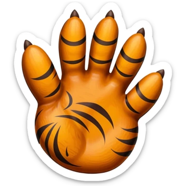 tiger paw five finger  sticker