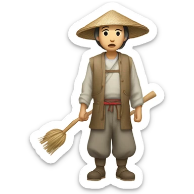 Chinese peasant photorealistic sticker