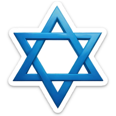 simple, flat, two-dimensional, blue star of david sticker
