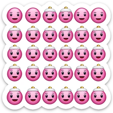 Cute pink Christmas and new years emojis sticker