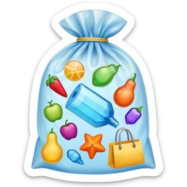 plastic bag emoji filled with stuff sticker