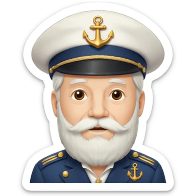 nautical old man fancy  sticker