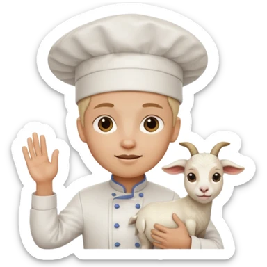 cook white goat sticker