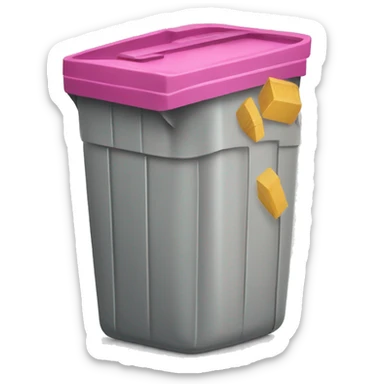 trashcan with straw coming out the top like a juice box sticker