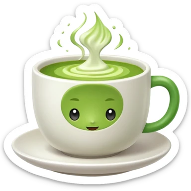 matcha in white cup sticker