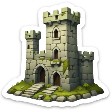 old ruined castle  sticker