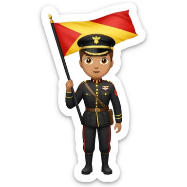 souldier caryying white,black,red,yellow flag sticker