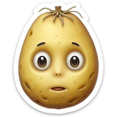 peeled potato vegetable frontal view sticker