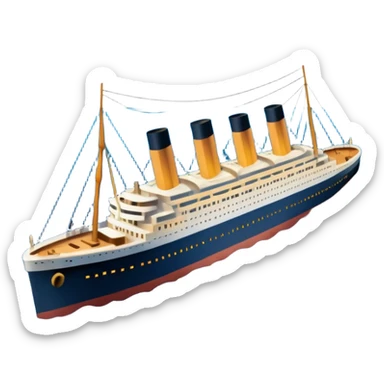 Make the Titanic sinking in the front In splits In the middle sticker
