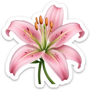 light pink lilium sticker