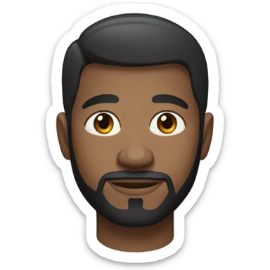 A head and shoulders shot of a 35 year old African-American man, with short black hair, with short beard facial hair,   with brown eyes wearing a t-shirt. sticker